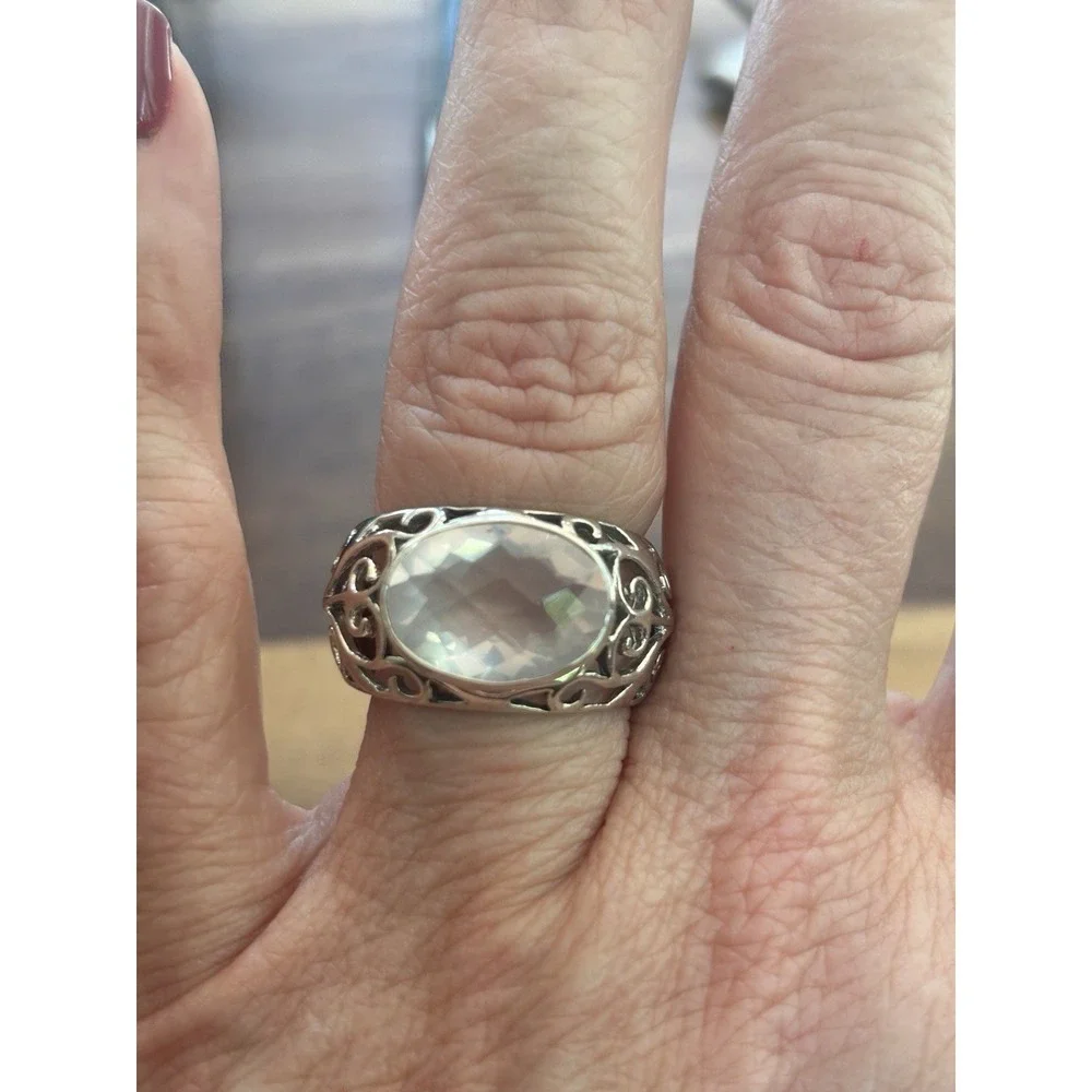 Nicky Butler Sterling Silver Rose Quartz Ring Size 8 - Picture 6 of 7